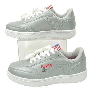NASA Capsule Silver Tennis Shoes Womens Size 8 M Sneakers Iridescent Shiny Space